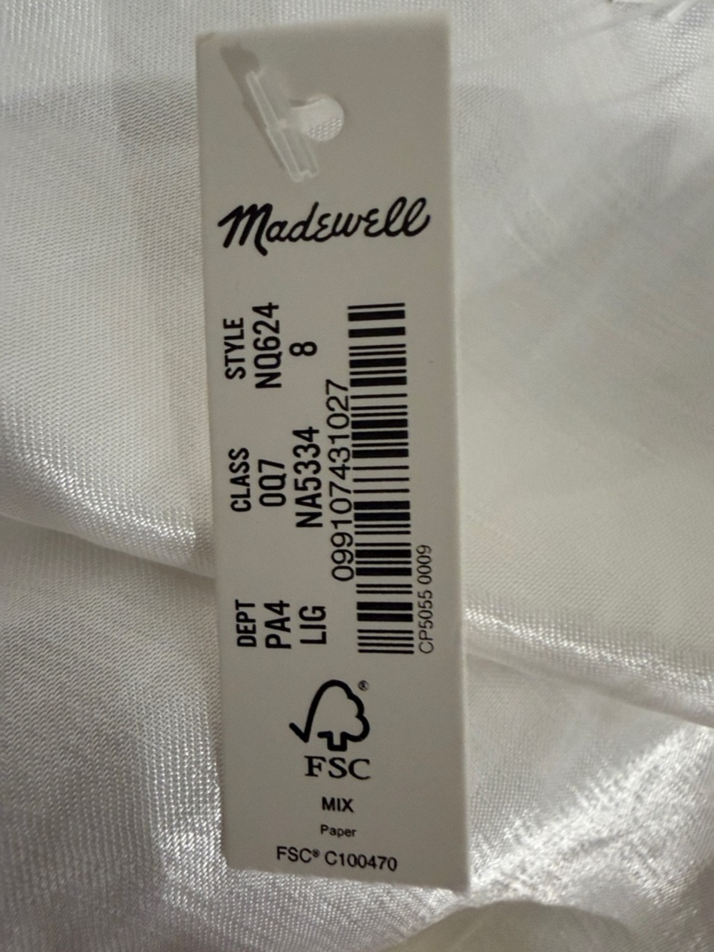 Madewell One-Shoulder Midi Dress Linen Blend Minimal Neutral NWT | Size 8 - Picture 5 of 8